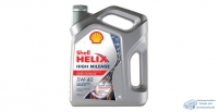 Масло моторное Shell HELIX High Mileage 5W40 SN синтетическое, для бензинового двигателя 4л