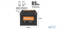 Аккумулятор Startex 95D26L, 85Ач, CCA 680А, необслуживаемый