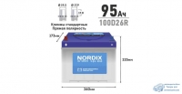 Аккумулятор Nordix 100D26R, 95Ач, CCA 730А, необслуживаемый
